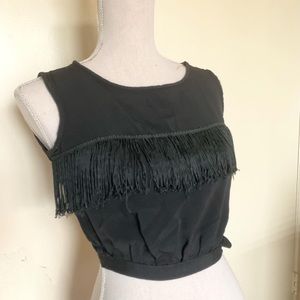 Vintage fringe crop top